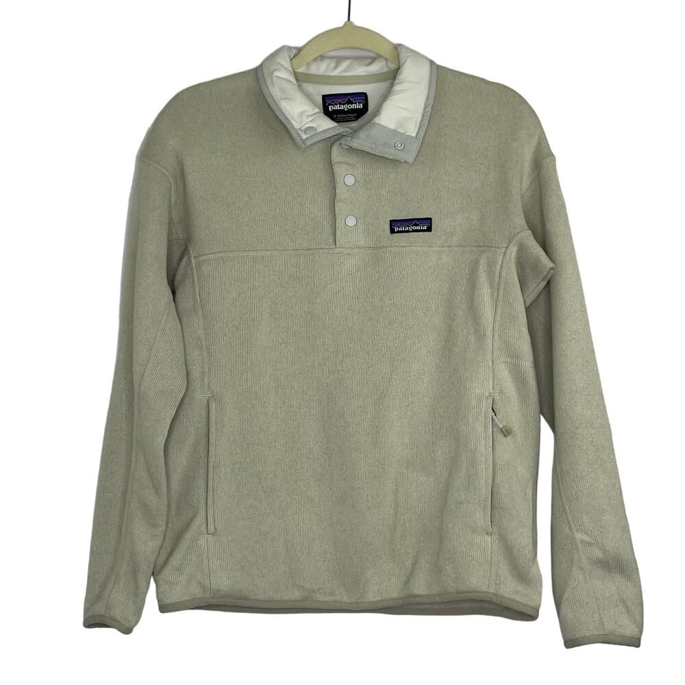 Patagonia Lightweight Better Sweater Marsupial Pullover quarter snap ivory Small